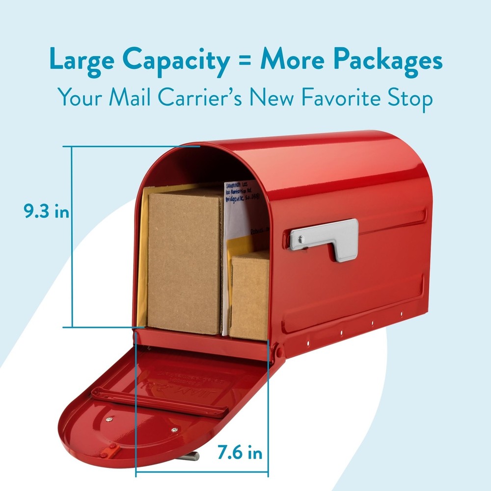 Architectural Mailboxes 7900-7R-SR Boulder Mailbox, Red Large,