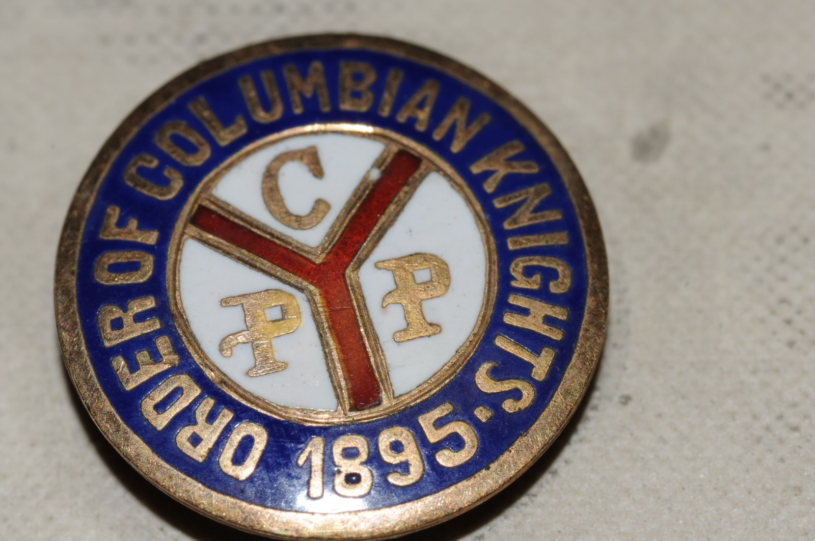 Order Of Columbian Knights 1895  Fraternal Organization Lapel Pin Gold Filled*