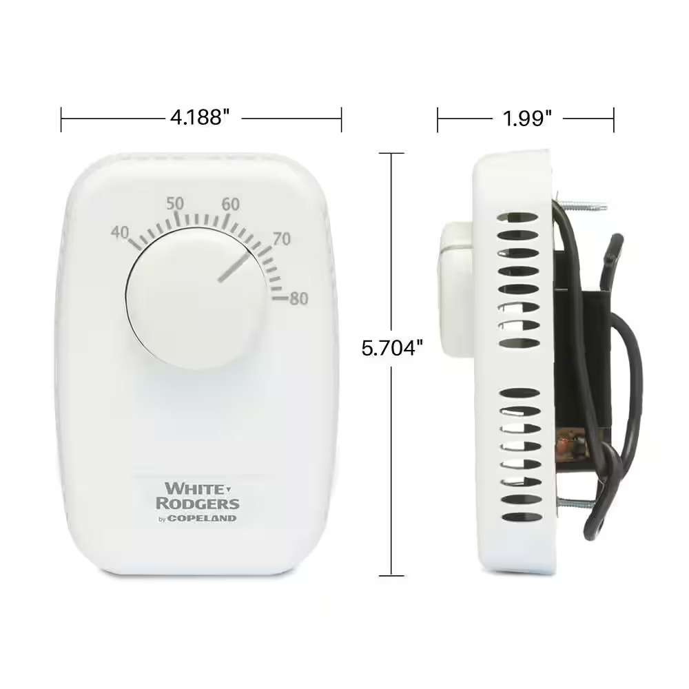 White-Rodgers B30 Baseboard Non-Programmable Thermostat - Single Pole