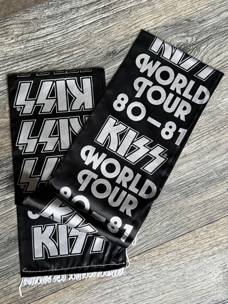 KISS Scarf Banner Unmasked Tour 1980 1981 Vintage Kiss Aucoin Memorabilia