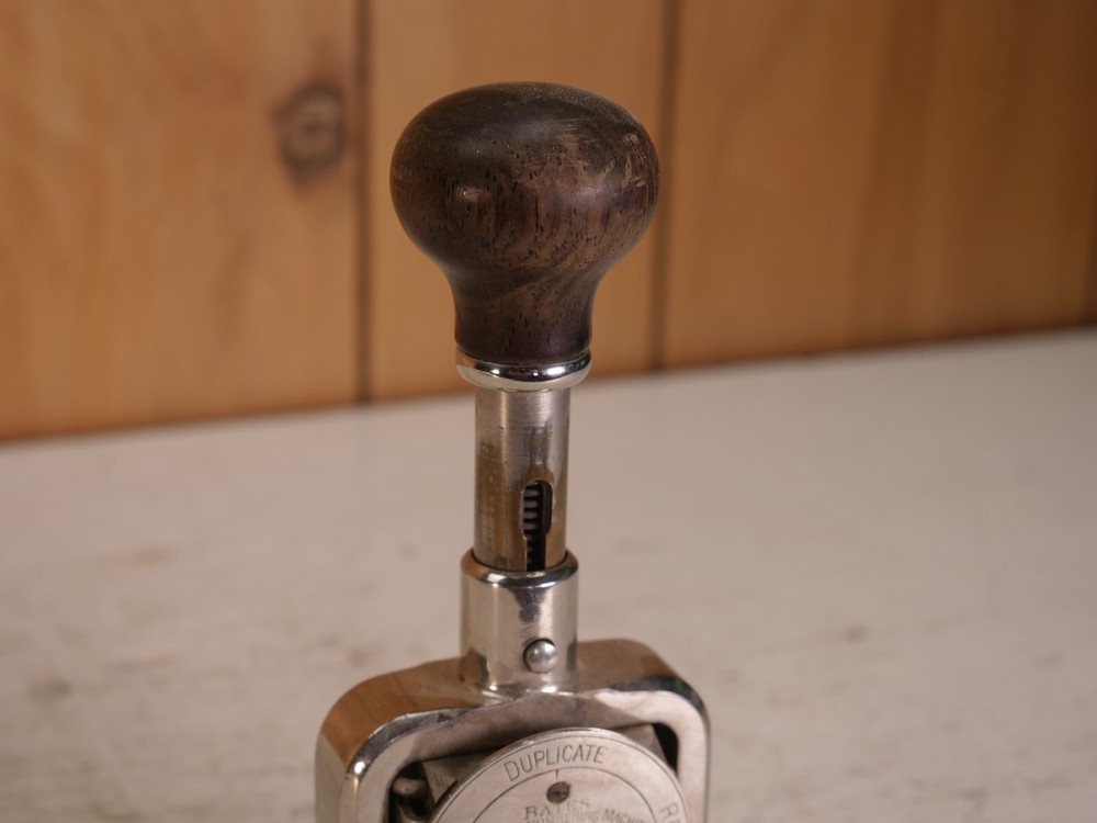 Antique Bates Numbering Machine Stamp Consecutive / Repeat / Duplicate working