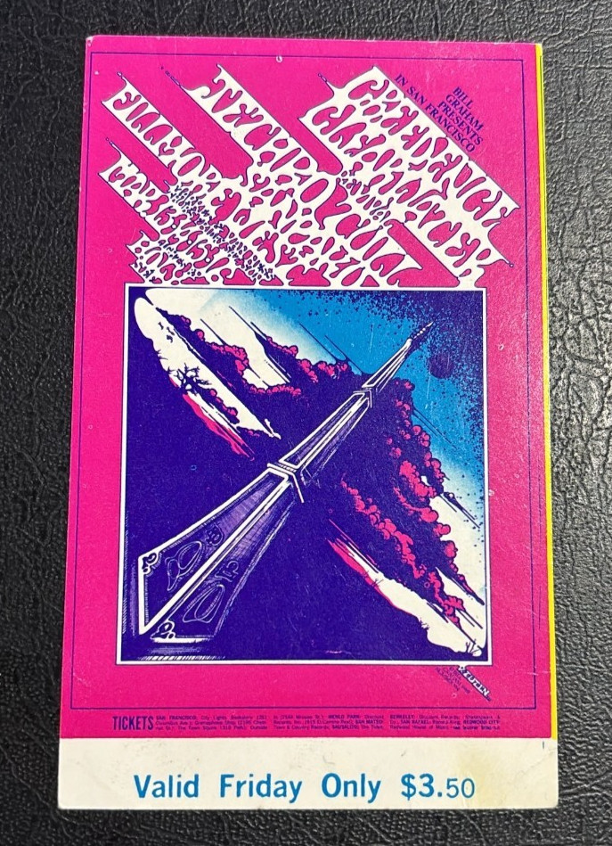CREEDENCE CLEARWATER JETHRO TULL Orig Fillmore BG-164 Concert TICKET Bill Graham