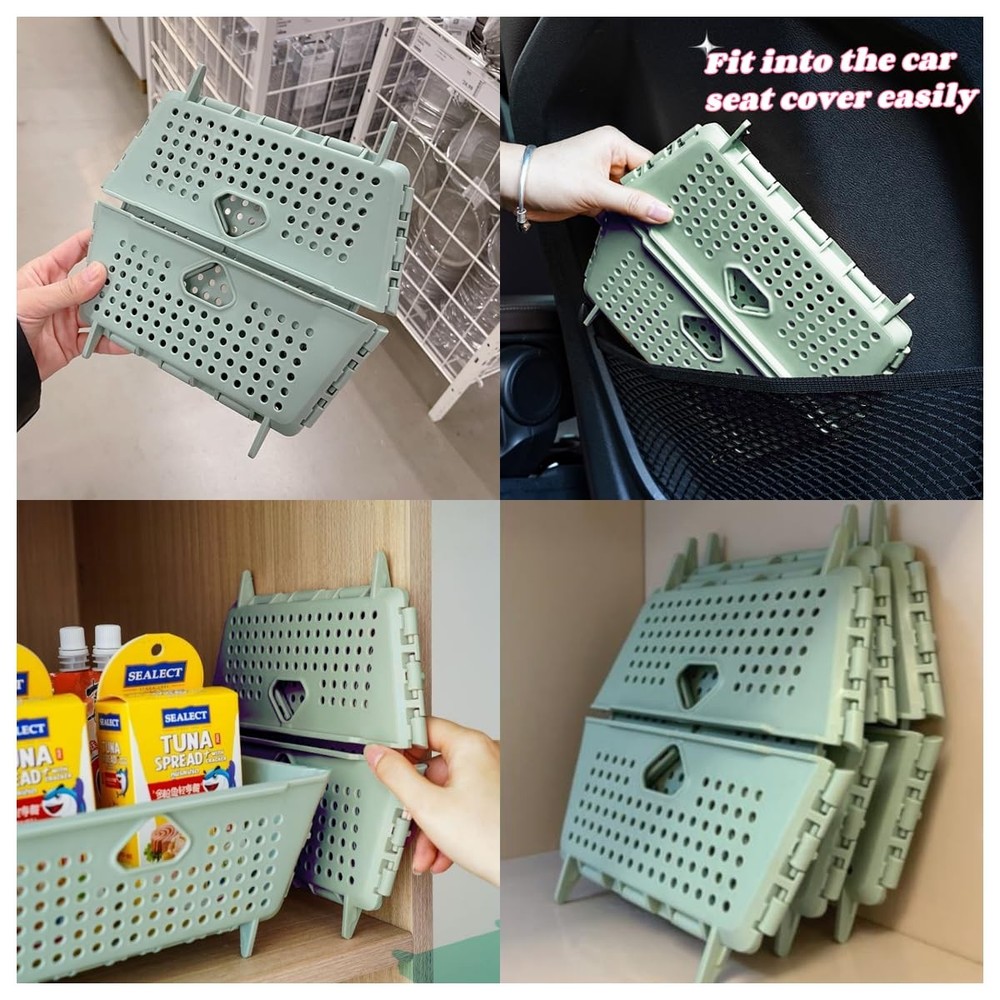 2-PCS Small Collapsible Kitchen Colander and Strainer- Foldable Plastic Drain...