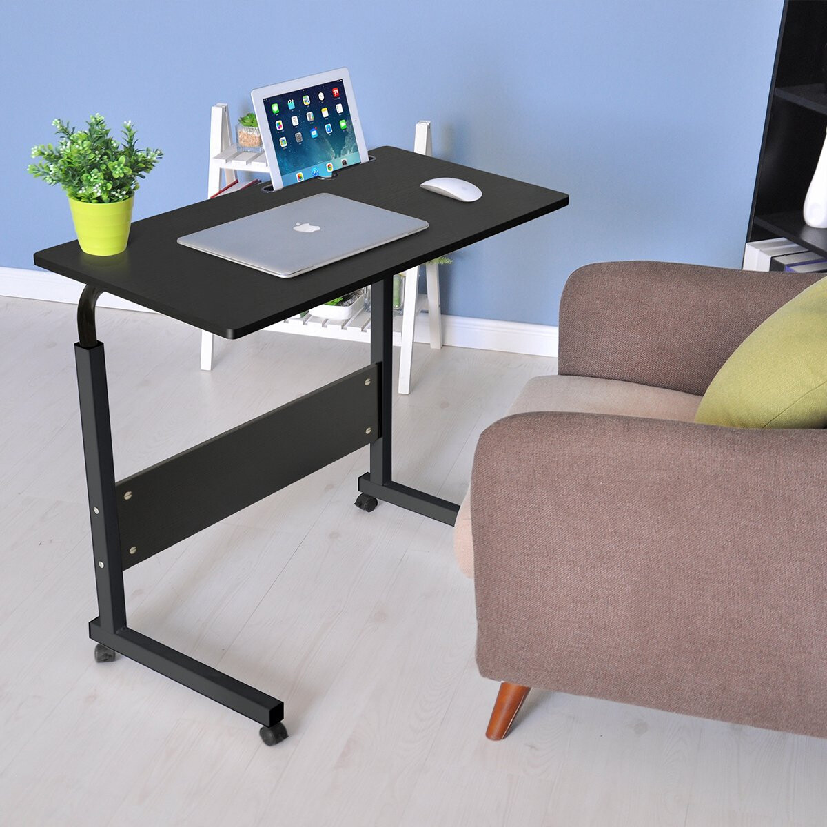 Rolling Laptop Desk Adjustable Notebook Computer Stand Bed Sofa Table Food Tray