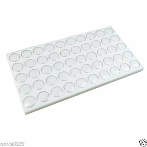 New 50 White Foam Gem Jars Gemstone Storage Display Tray Insert