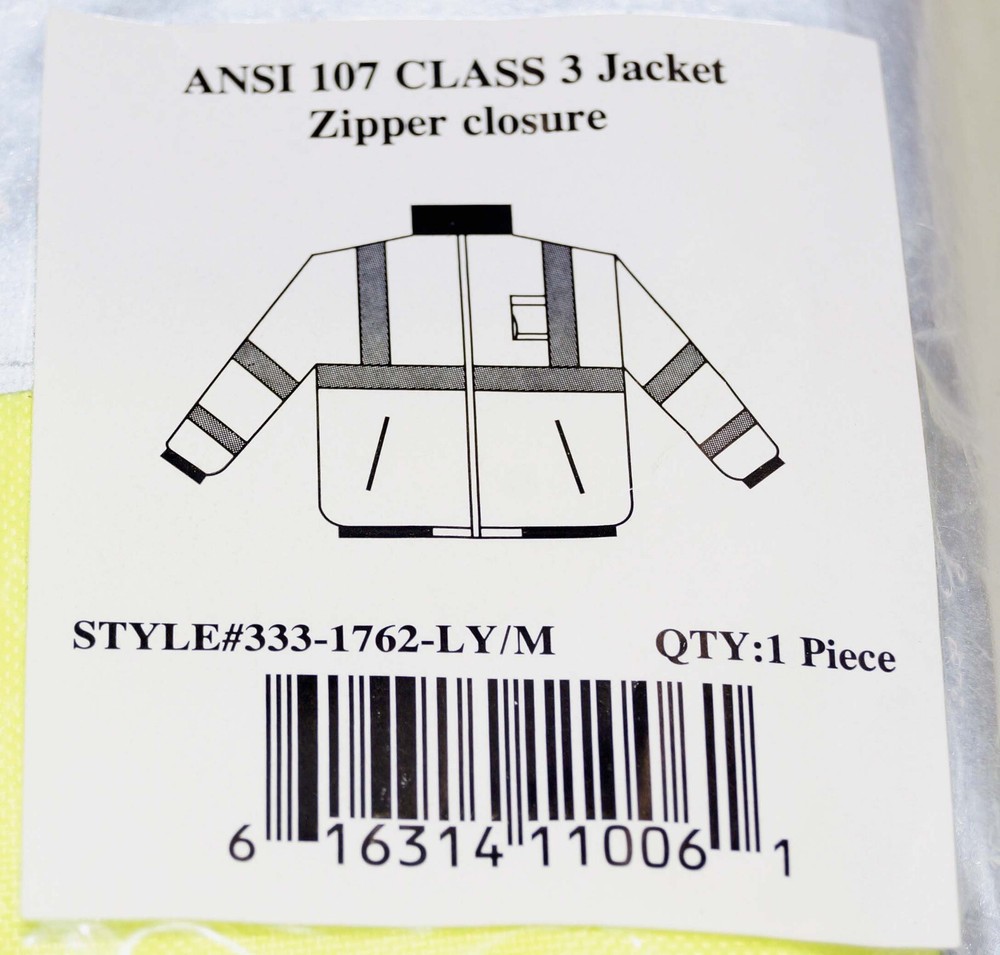 PIP 333-1762-LY Yellow Class 3 Bomber Jacket Medium
