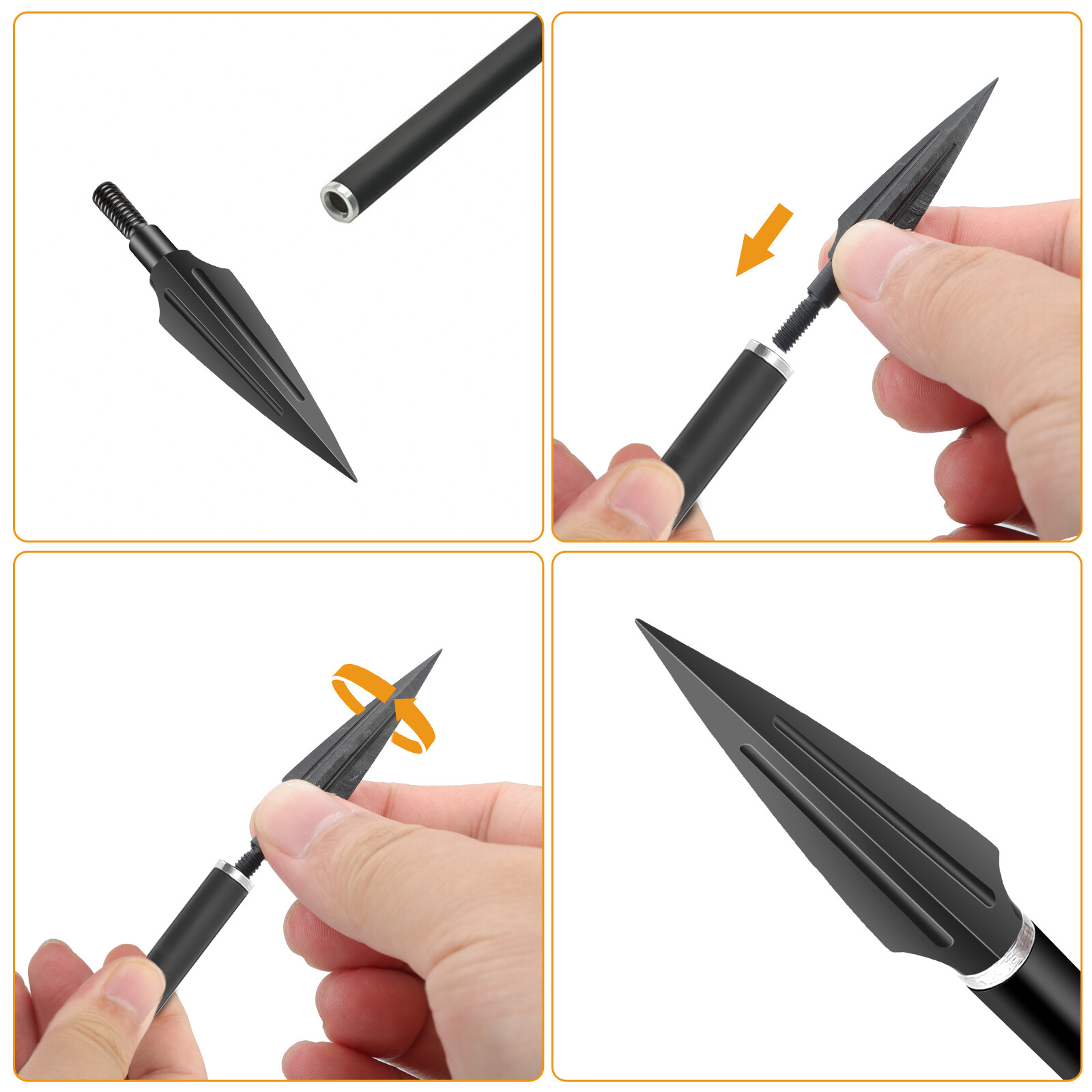 12 pcs Classical Tradition Broadheads, 125 Grain Hunting Compound Bow Arrow Tips