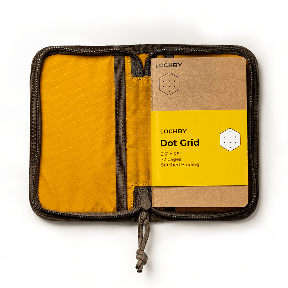 Lochby Pocket Journal Brown Waxed Canvas | Travel Journal Notebook