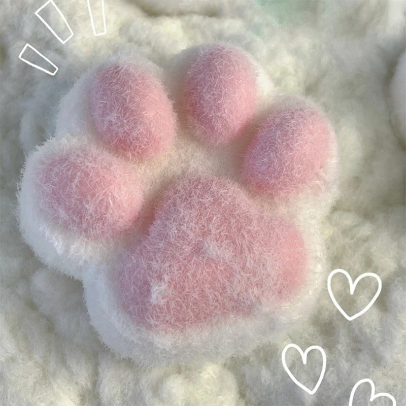 Furry Squishy Cat Paw Squeezable Stress Reliever Decompression Unwind Relax