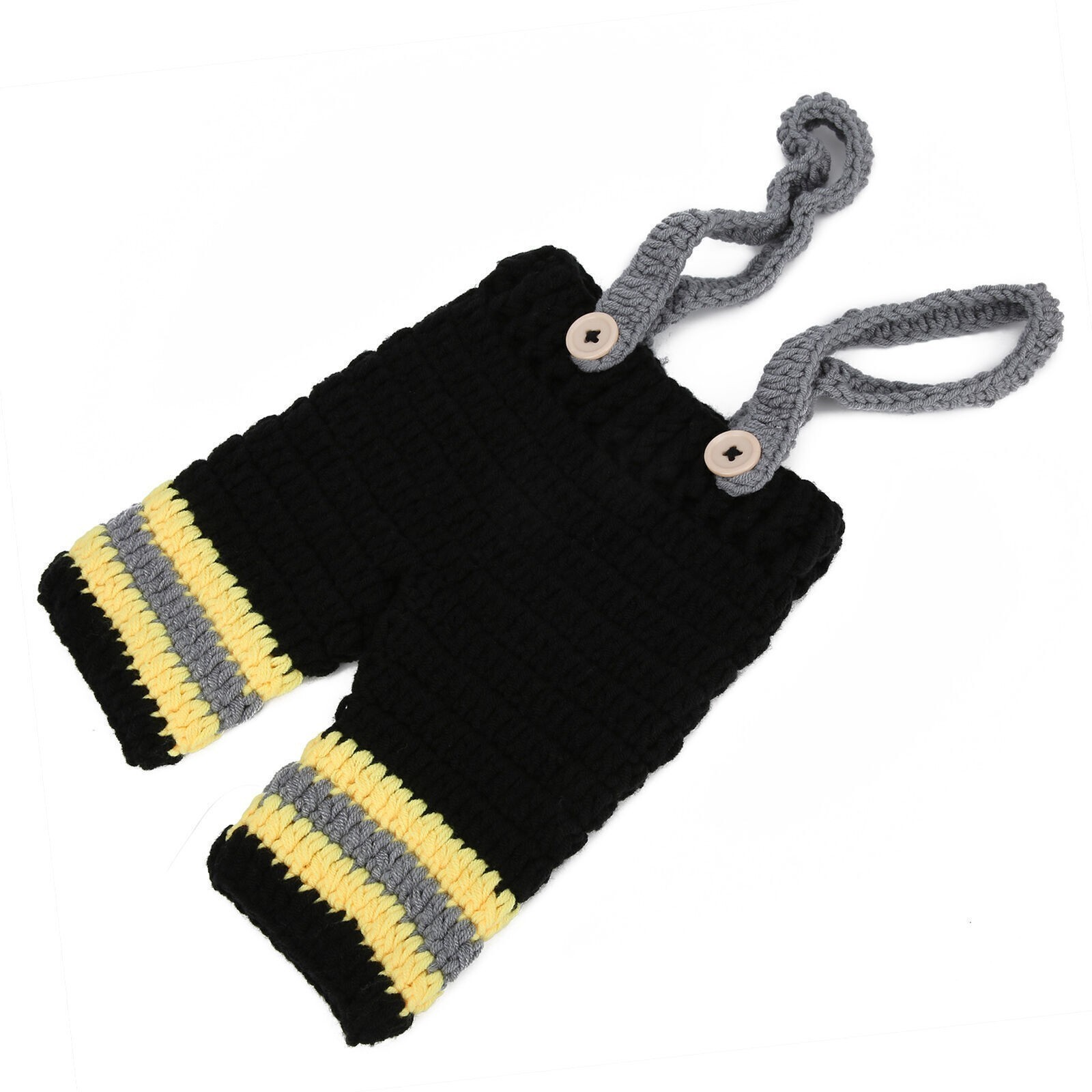 Baby Photography Props Fireman Hats Pants Outfit Crochet Hook Knitted Newborn