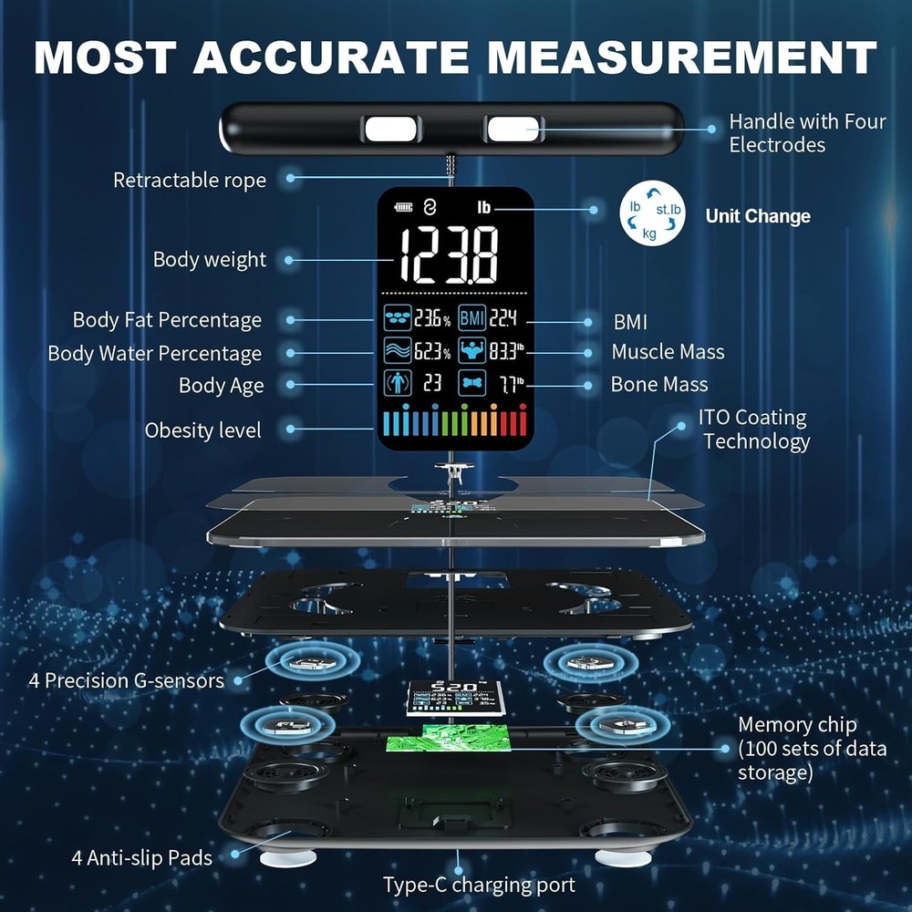 Lepulse Lescale P1 Professional 8 Electrodes Body Fat Scale