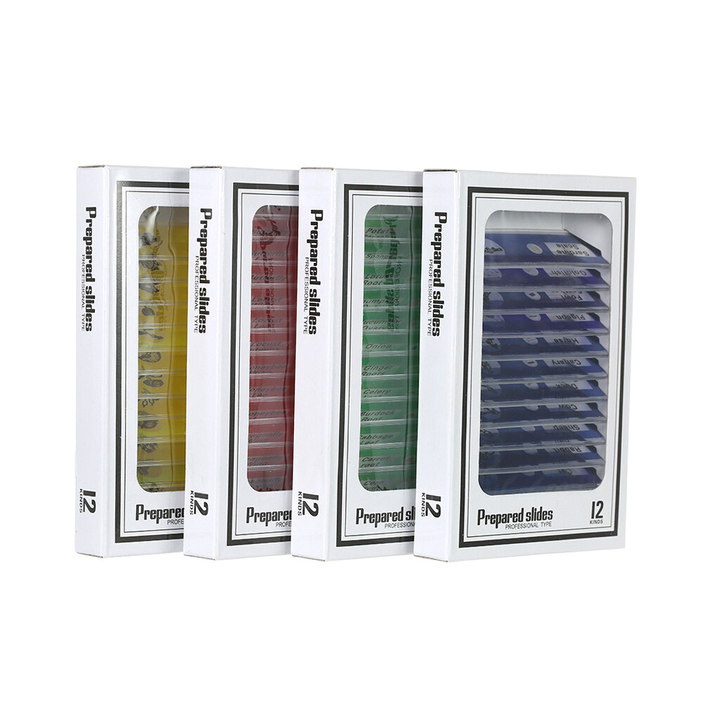 48pcs/set Prepared Microscope Slides Animals Insects Plants Sample Y4D1