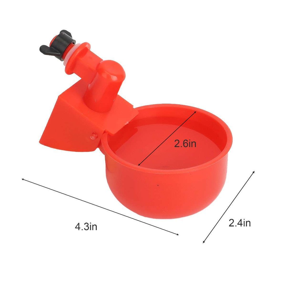 6Pcs Automatic Water Cups Poultry Drinker Waterer Chicken Duck Quail Drinking US