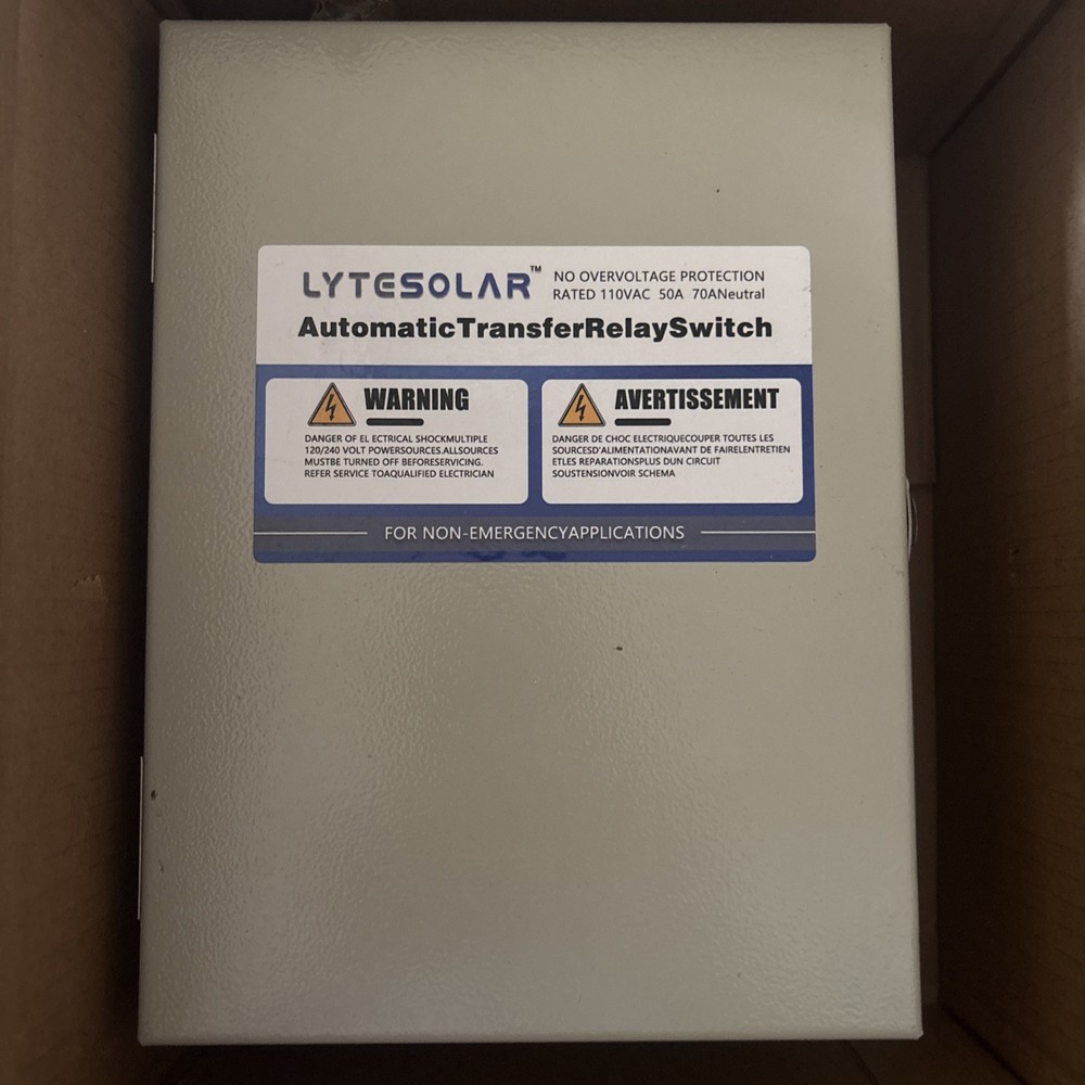 Lytesolar 50A Automatic Transfer Relay Switch