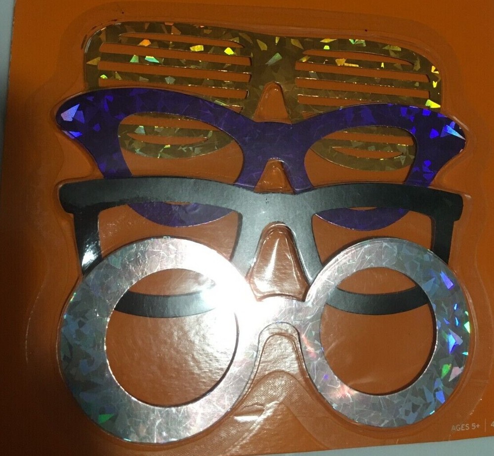 Pumpkin Glasses 4 Pair Package Self Adhesive Decorative Accessory Halloween Fall