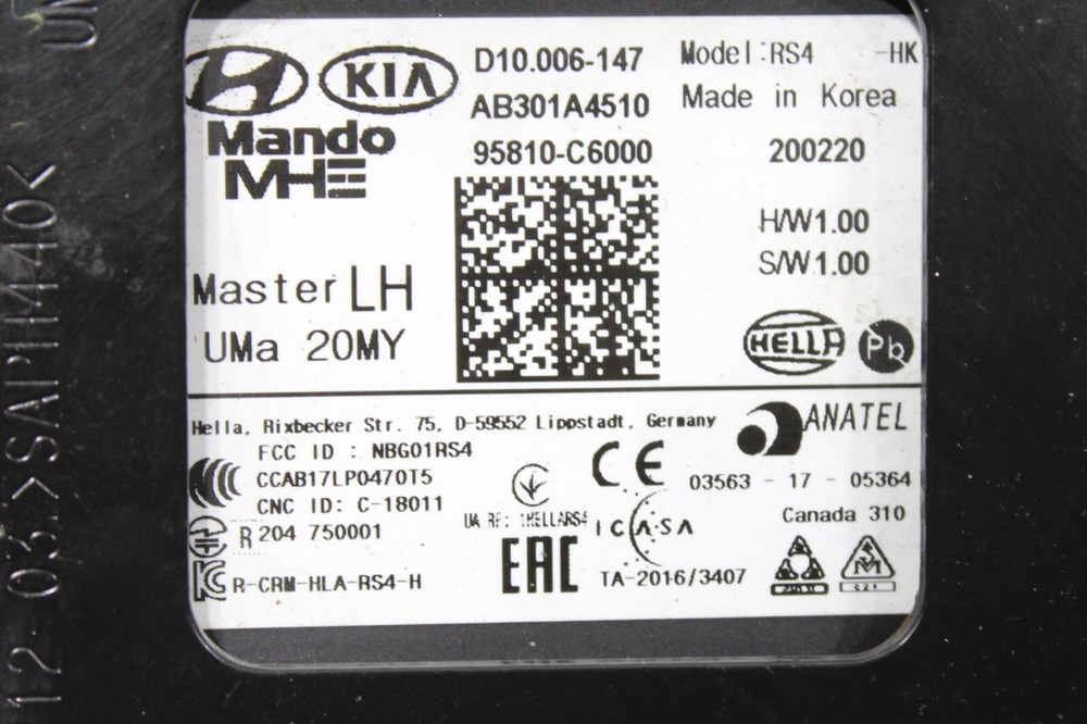 2020 KIA SORENTO REAR LEFT SIDE BLIND SPOT RADAR SENSOR MODULE & BRACKET OEM