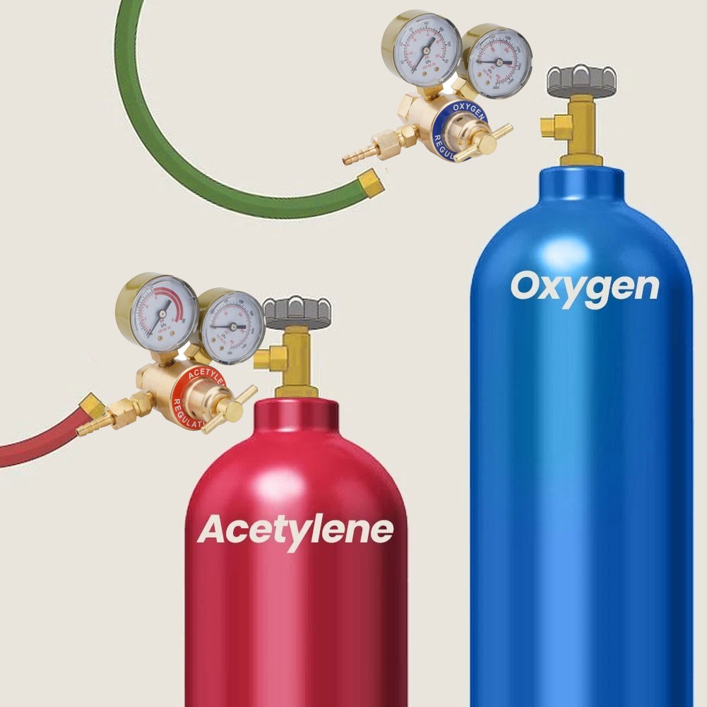 Brass Oxygen & Acetylene Regulators Set for Welding Fit Victor Gas Torch Cutting