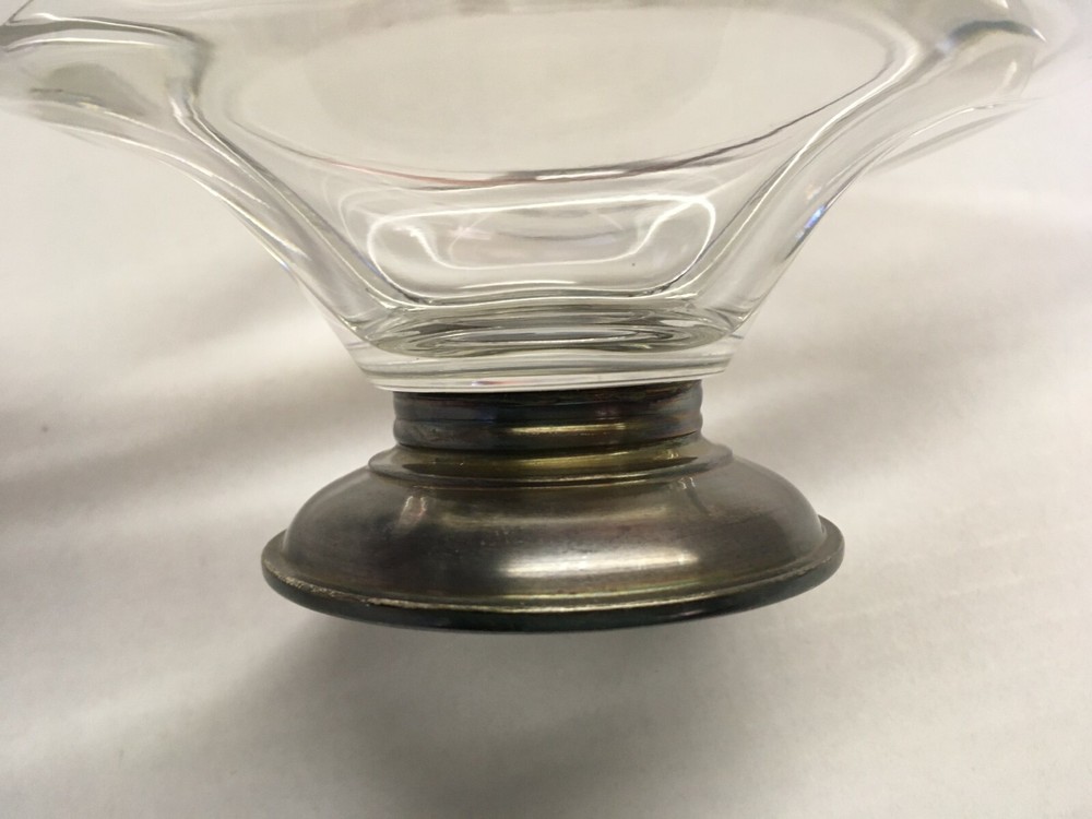 Crown Sterling Silver & Glass Divided Dish