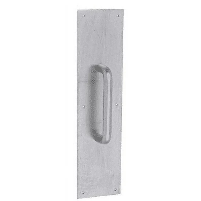 CRL 67SS Brushed Stainless 15" Plate with 6" Round Solid Handle Pull