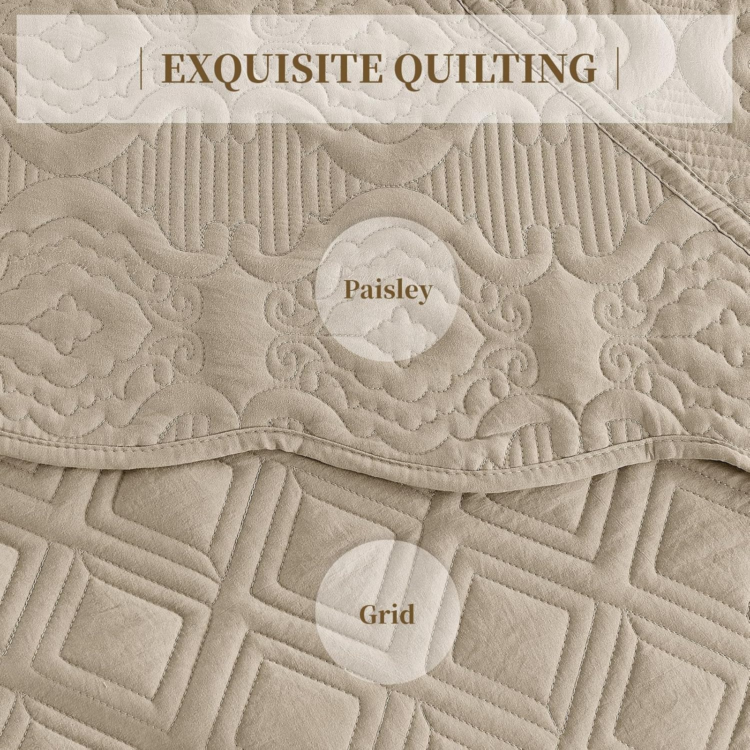 Alaskan King Bedspread Set - Oversized King Bedspreads, 132X120 Inches, Extra Wi