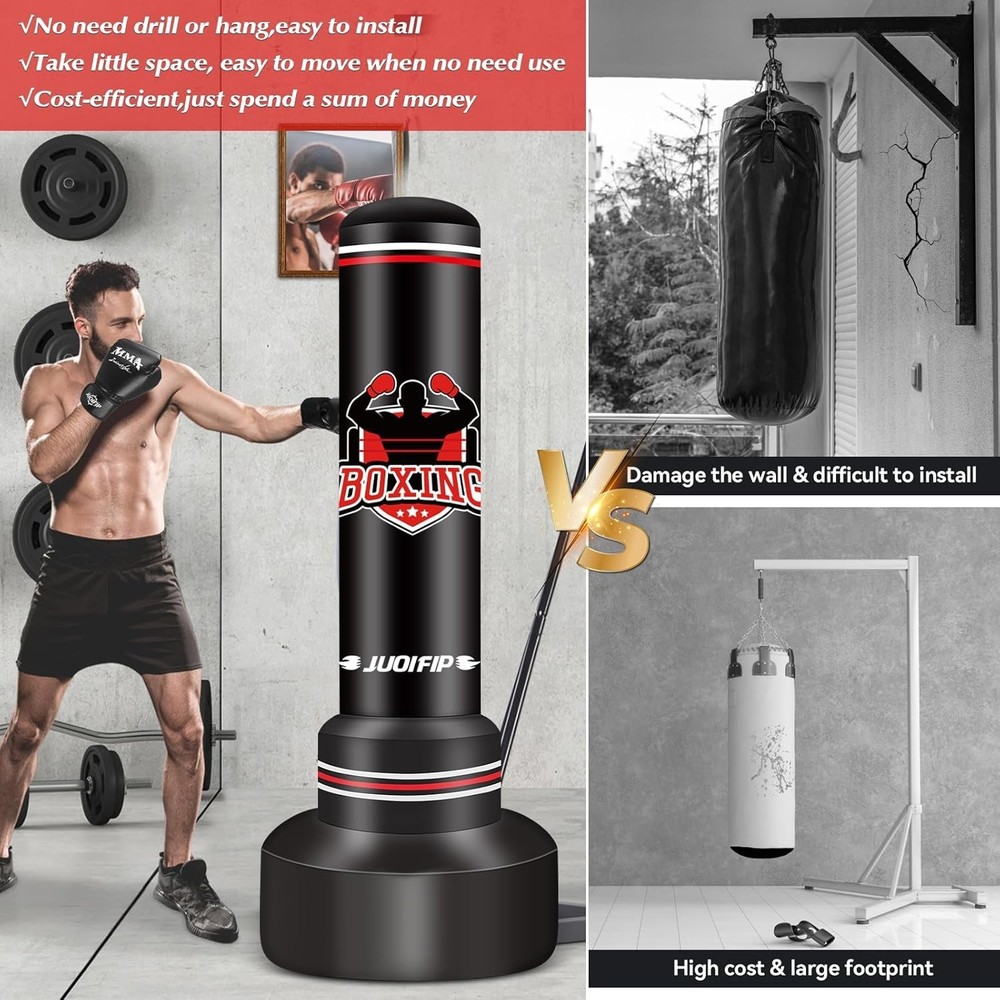 Durable 70'' Boxing Bag with Widened Base - Complete Set for Effective Workouts