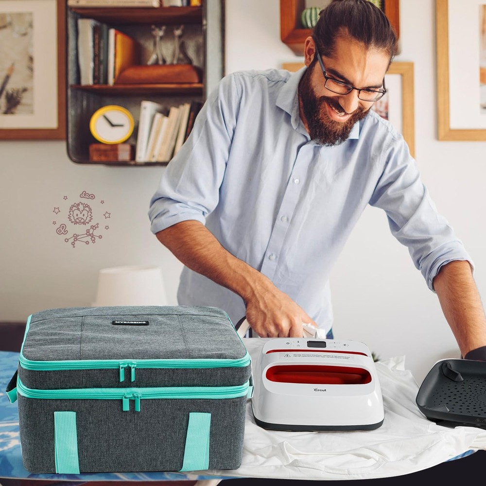 Double-Layer Carrying Case Compatible with Crcut EasyPress 2(9X9), Sturdy Hea...