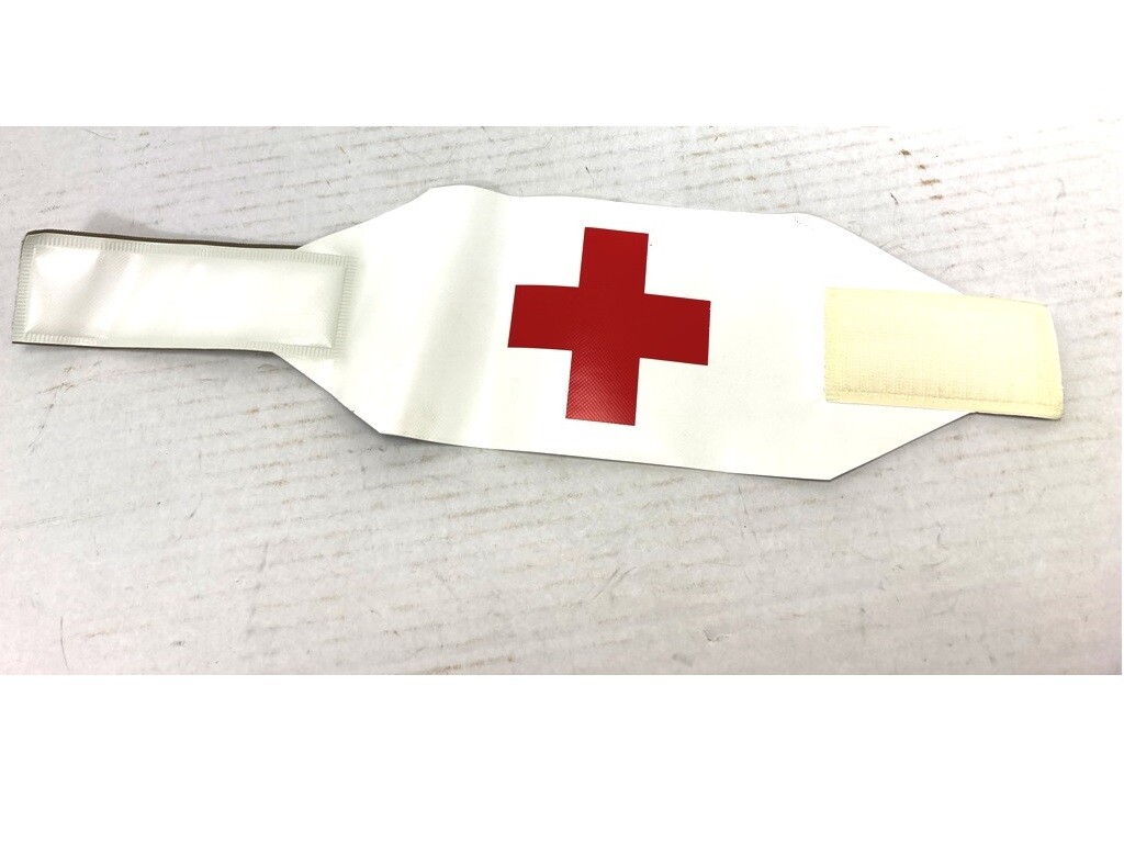 Swedish Medical Brassard Armband, Medic Band Reversable Green/White Vinyl