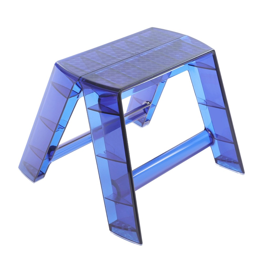 Folding PC Step Ladder, 2 Steps Stool For Indoor Outdoor Library Kitchen, Blue