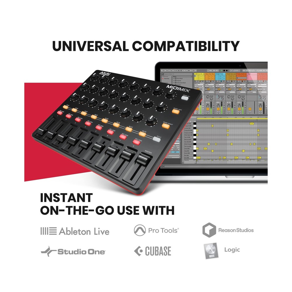 AKAI Professional MIDImix - USB MIDI Controller Mixer with Assignable Faders ...