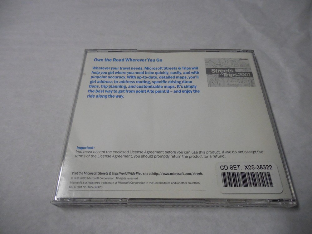 Microsoft Streets And Trips 2001 2 CDs