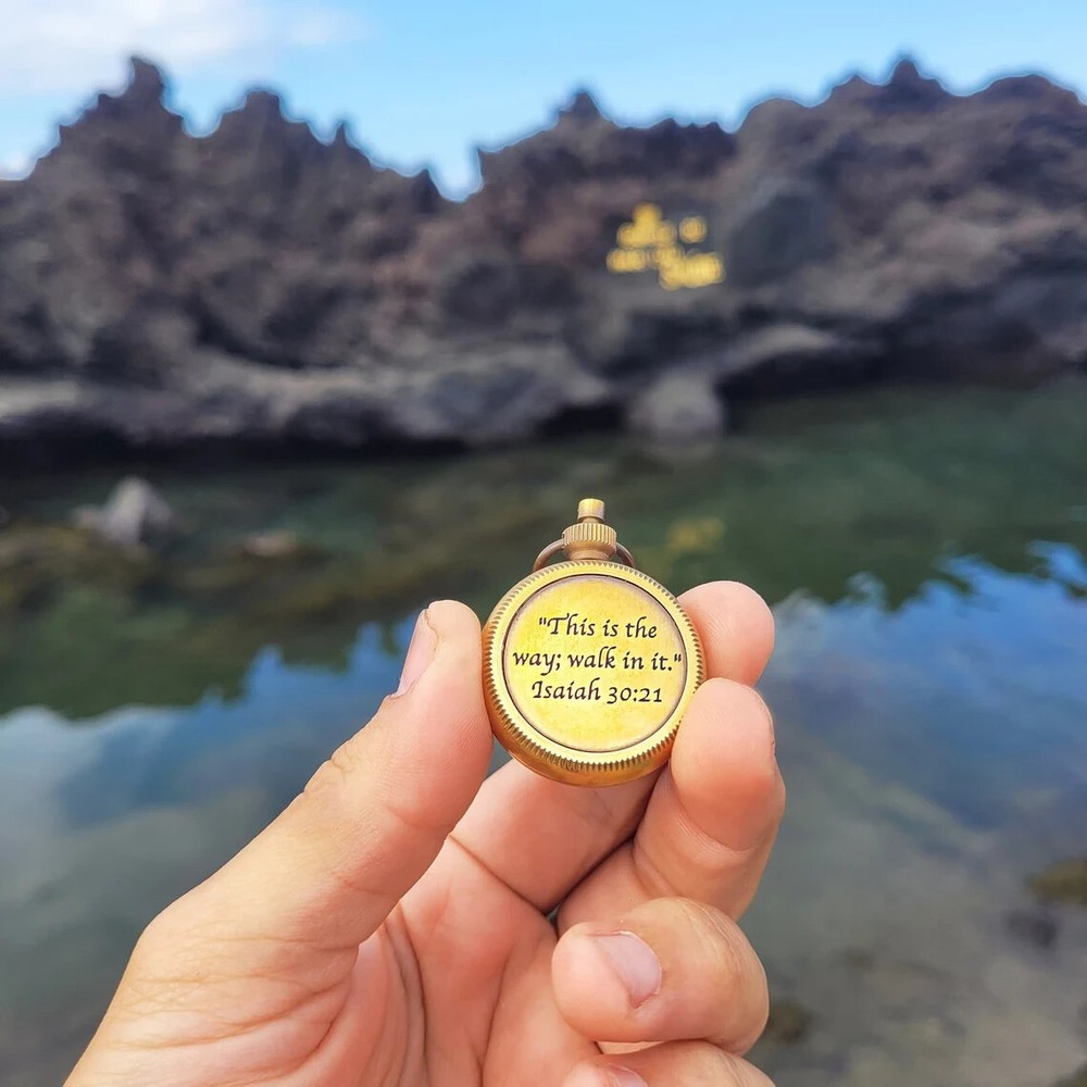 Compass Keychain - Personalized Compass - Engraved Compass - Brass Compass
