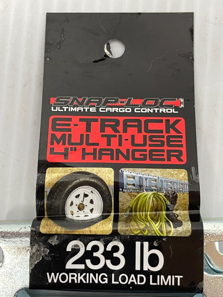 Snap Loc Cargo Control E-Track Multi-Use Heavy Duty 4" Hanger Hook 233lb 2-Pack