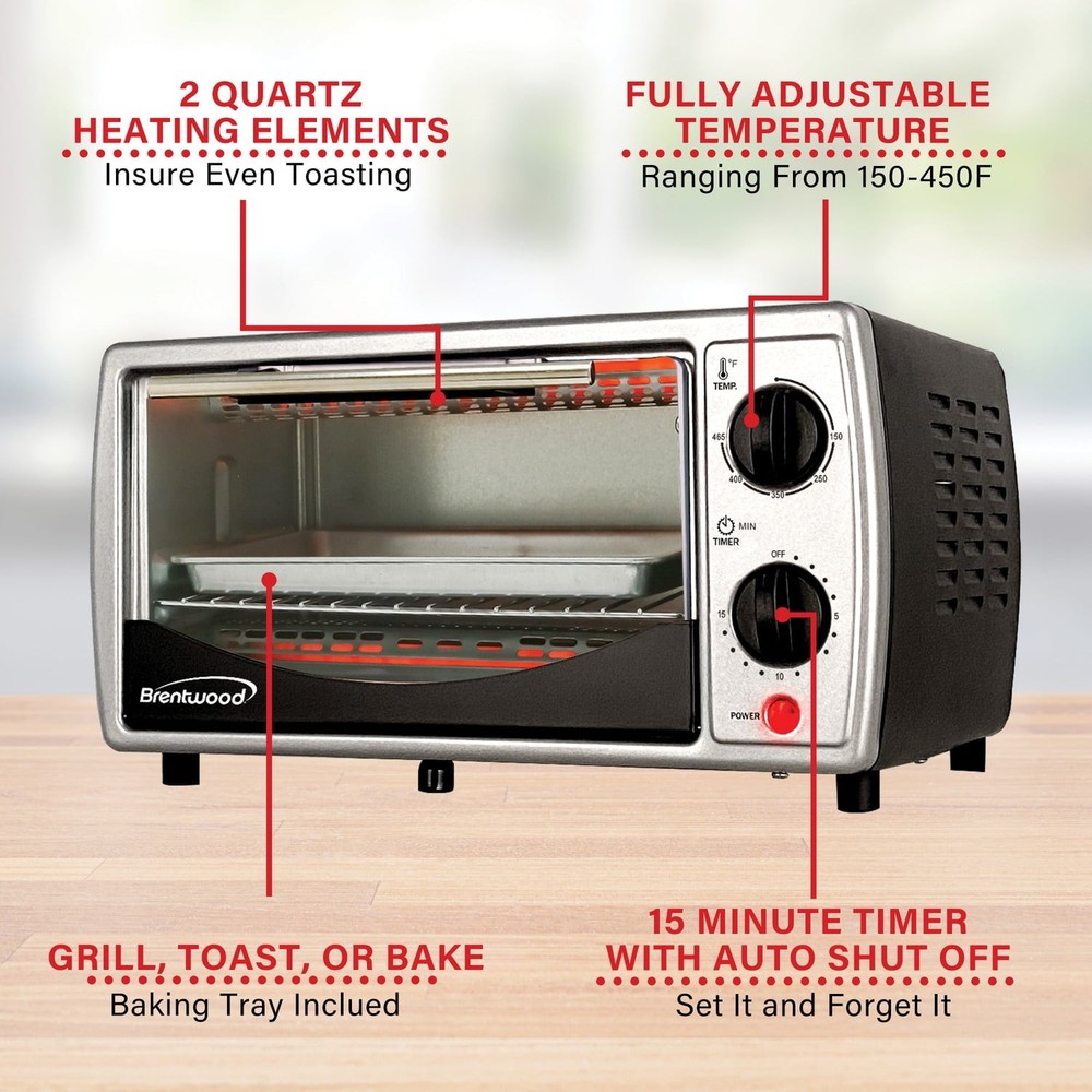 4-Slice Toaster Oven Black TS-345BPT