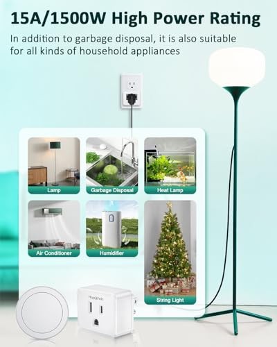 Garbage Disposal Wireless Switch Kit, Remote Control Outlet, No Drilling On