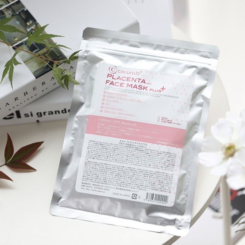 Ceruru.b PLACENTA FACE MASK PLUS 5 sheets