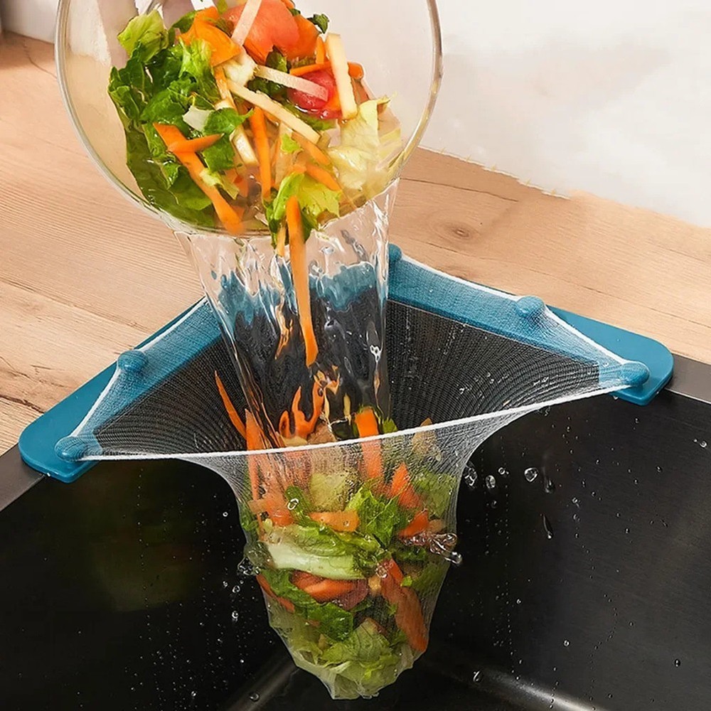 16.5 x 16.5 x 1 cm Triangular Sink Strainer Basket for Home Kitchen Use