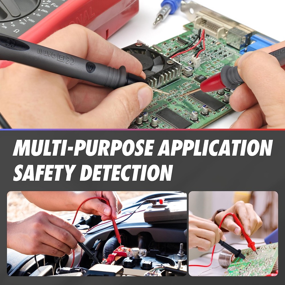29pcs Multimeter Test Leads Kit With Replaceable Wire Piercing Probes Alligator