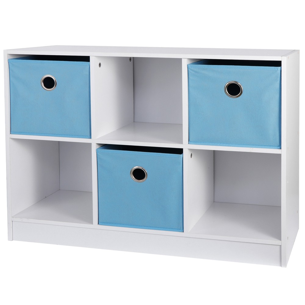 6 Cube Storage Cabinet Shelves Basic Bookcase Boxes Bookshelf Office Home