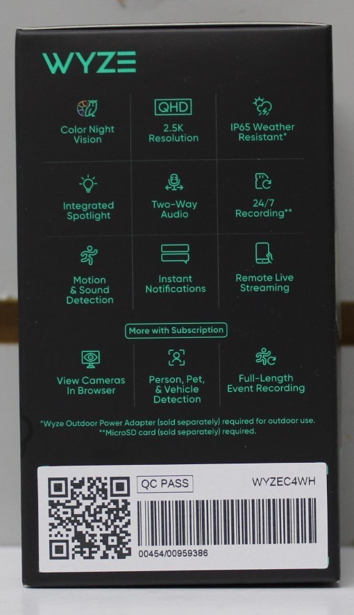 Wyze Cam v4 - 2.5K QHD Indoor/Outdoor WiFi Smart Security Camera