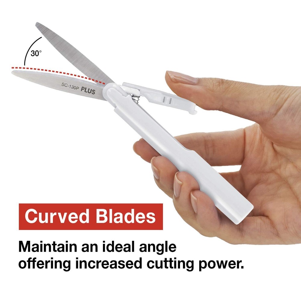 Plus Pen Style Compact Twiggy Scissors with Cover, White 1-Pack