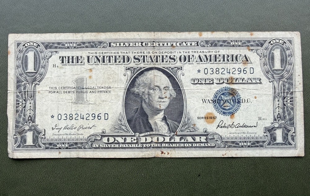 **STAR** 1957 One Dollar Bill ($1) Silver Certificate Star Note