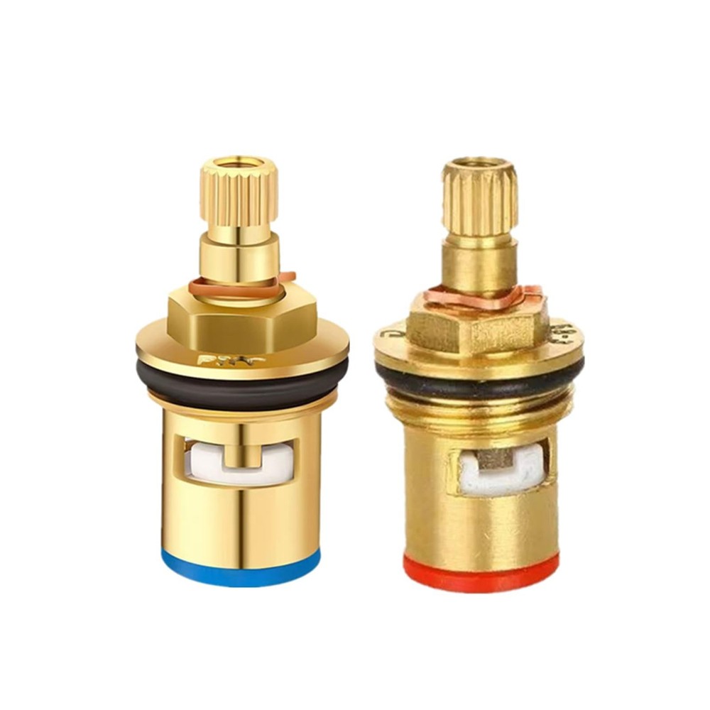 Faucet Valve Ceramic Stem 20 Teeth Ceramic Disc Cartridge Replacement Quarter...