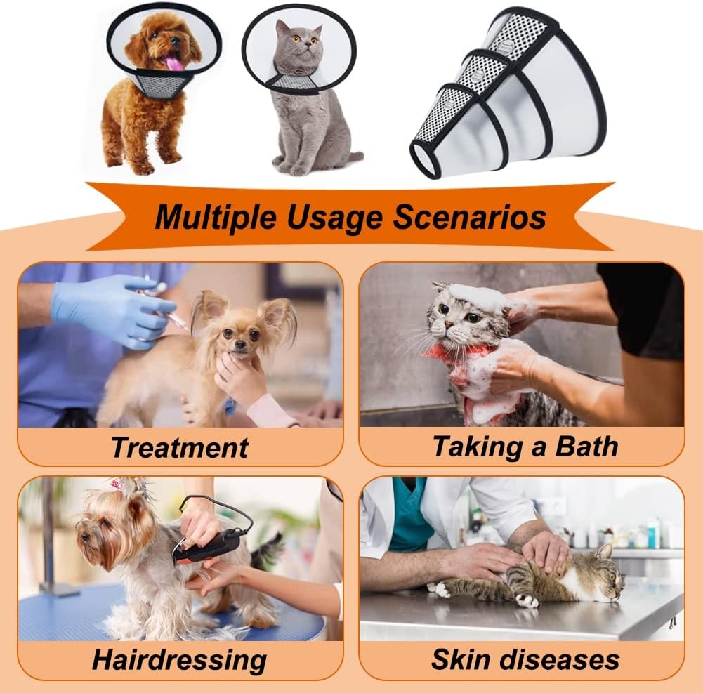 Vivifying Cat Cone, Adjustable M（Neck: 7.2-9.0 in）, Black