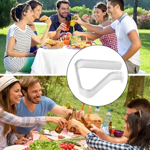 24 Pieces Transparent Clear Tablecloth Clips, Plastic Table Cloth Medium