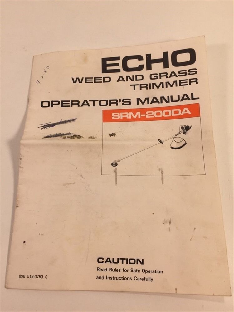 Echo Weed Trimmer SRM-200DA Operator's Manual