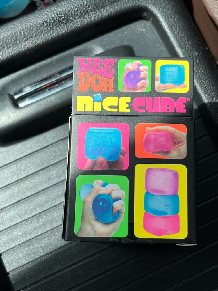 Nee Doh Nice Cube Super Solid Squish Sensory Toy - Purple Blue Pink