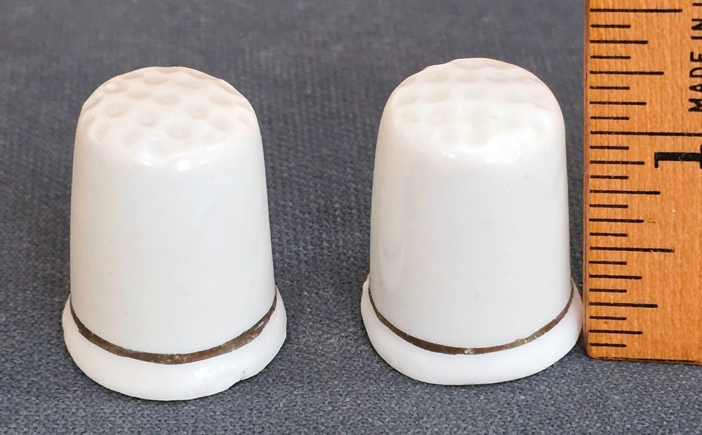 Charming 2pc Ceramic Thimbles