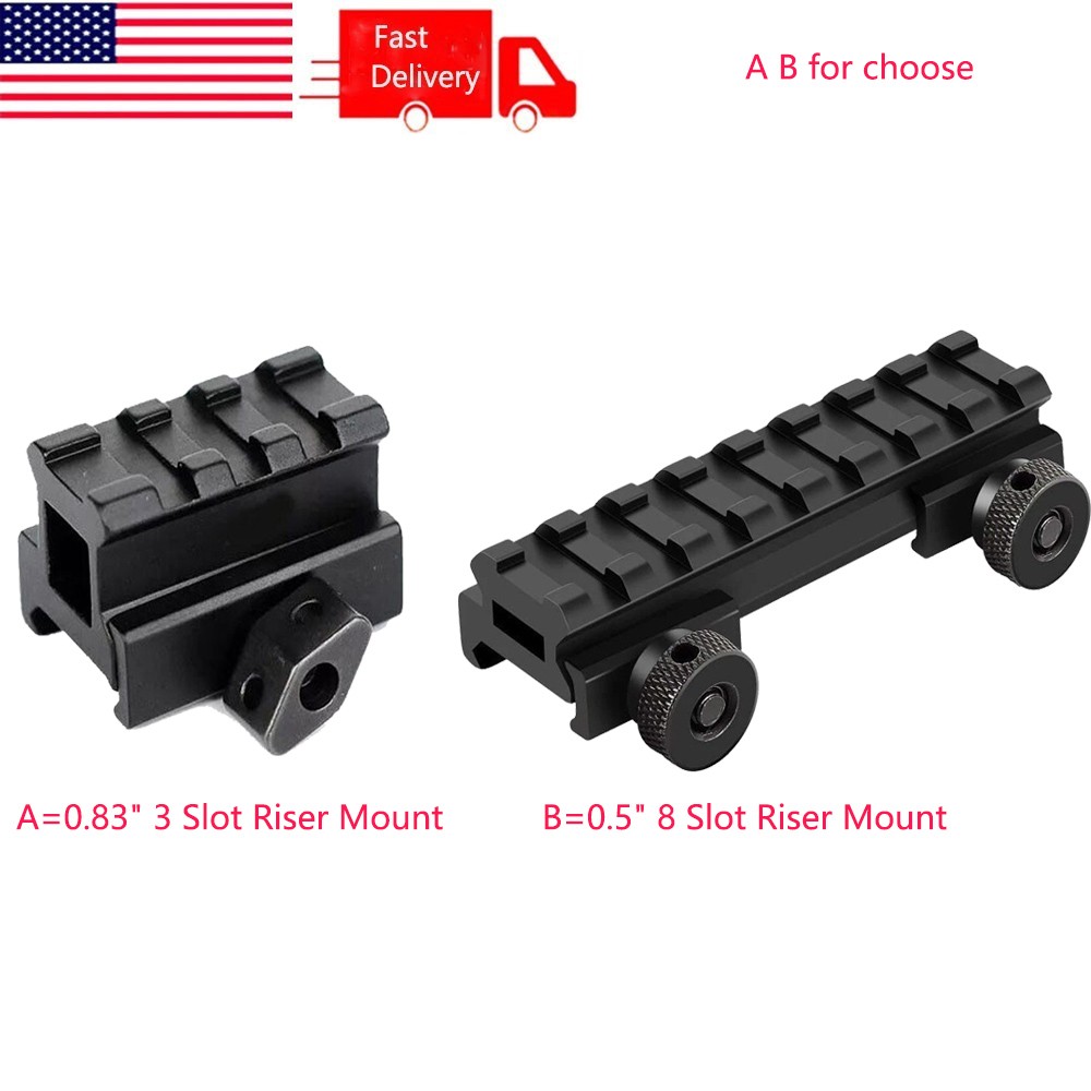 Low Profile Flat-Top 8 Slots Riser Mount/0.83" 3 Slot Scope Mount for Red Dot