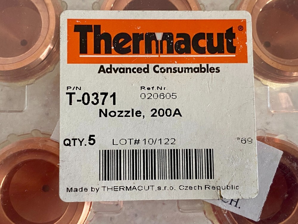 NEW 5 Thermacut T-0371 Nozzle 200A Advanced Consumables