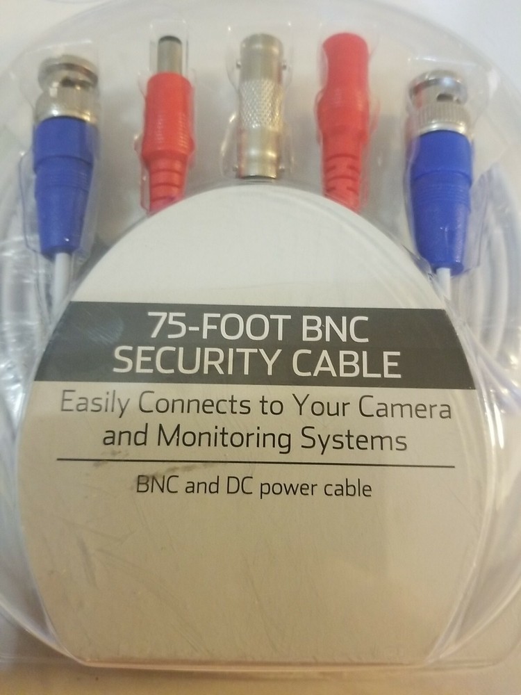 2016 Onn 75-Foot BNC Security Cable, BNC & DC Power Cable NEW